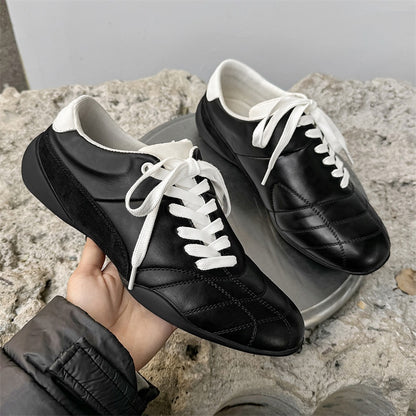 Oblique Lace-up Flat Retro Sports Casual Shoes