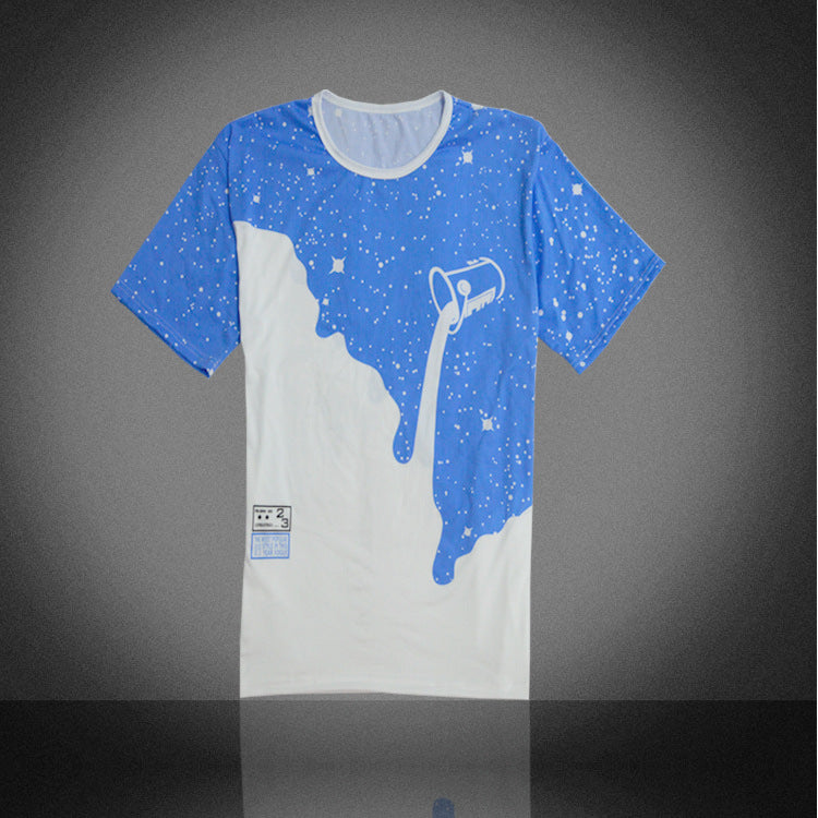 T-shirt men's trade men's full sky and milk men's milk men's short sleeved milk pattern advertising shirts customized wholesale