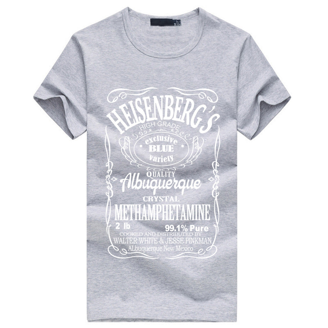 Letter Print Men's Crew Neck T-Shirt