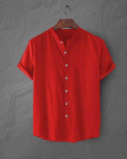 Cotton Solid Half Sleeves Polo Neck Mens Shirt