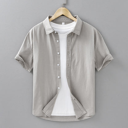 Summer Menswear Casual Short-sleeved Cotton Shirt