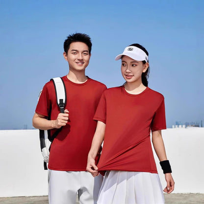 Solid Color Casual Round Neck Short Sleeve T-shirt