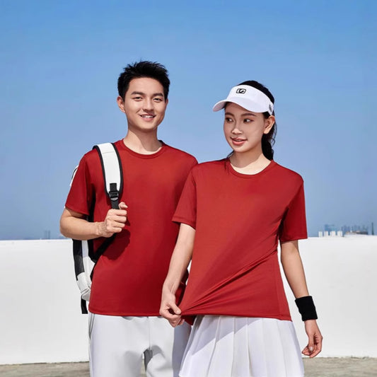 Solid Color Casual Round Neck Short Sleeve T-shirt