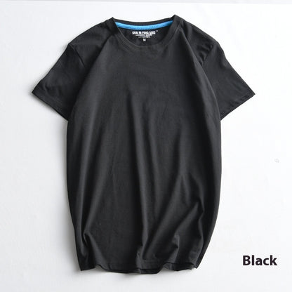 Men's Round Neck Blank Solid Color Cotton T-shirt