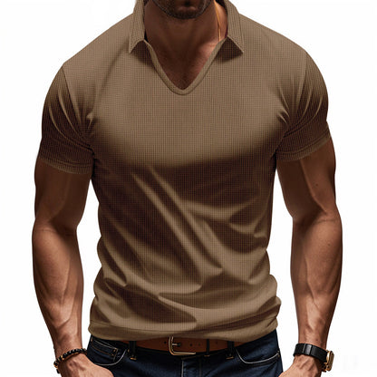 Men's Simplicity Casual V-neck Design Loose Trendy Short Sleeve