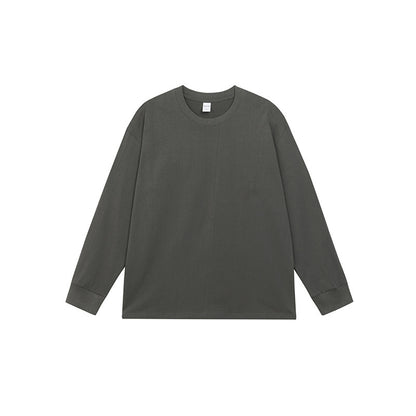 Men's Simple Solid Color Pure Cotton Long Sleeved T-shirt