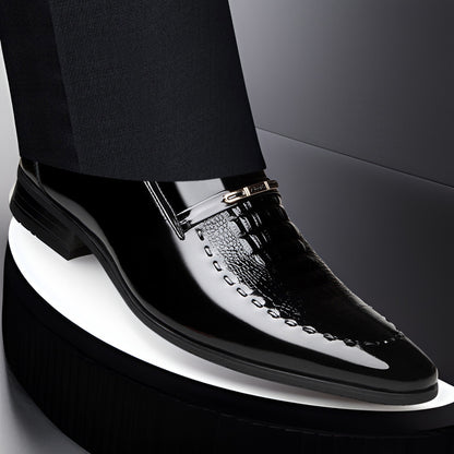 Men's Shoes New Crocodile Pattern Plus Size Patent Leather