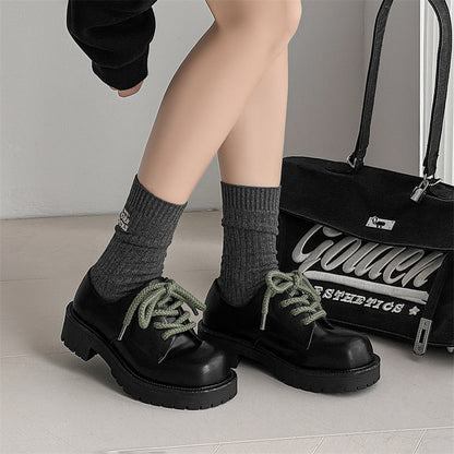 Big Head Derby Men's Platform Height Increasing Casual Leather Shoes