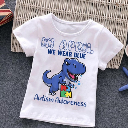 Cartoon Puzzle T-shirt Summer Clothes