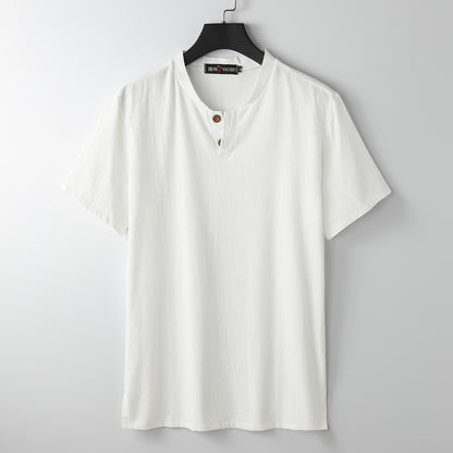 Summer Loose Linen V-neck Short Sleeve