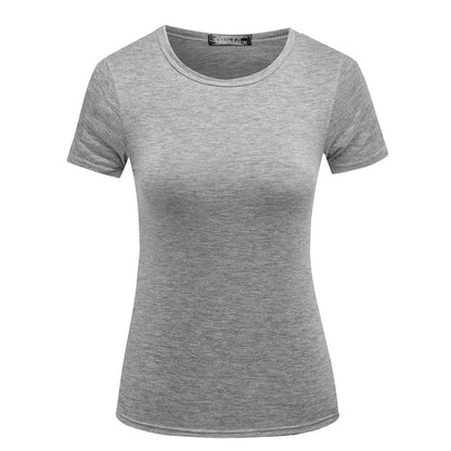 Fashionable Women's Solid Color Casual Short Sleeved Shirt