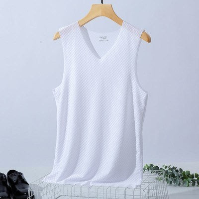White Seamless Men's Top Vest