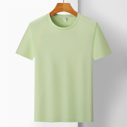 Ice Silk Quick-drying T-shirt Antibacterial Anti-UV Solid Color Short Sleeve Casual