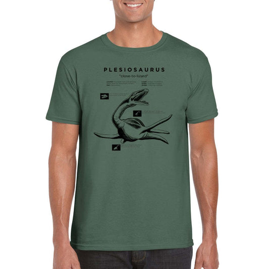 Serpentine Prehistoric Reptile Silhouette Short-sleeved Fabrics