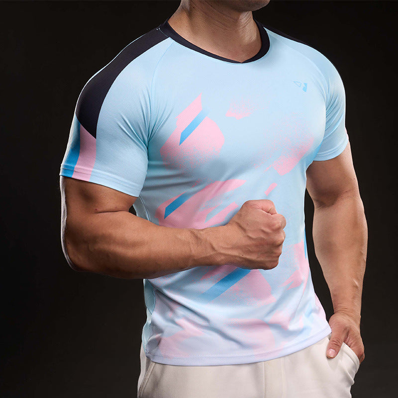 Casual T-shirt Men's Running Fitness Exercise Ice Silk Quick-drying