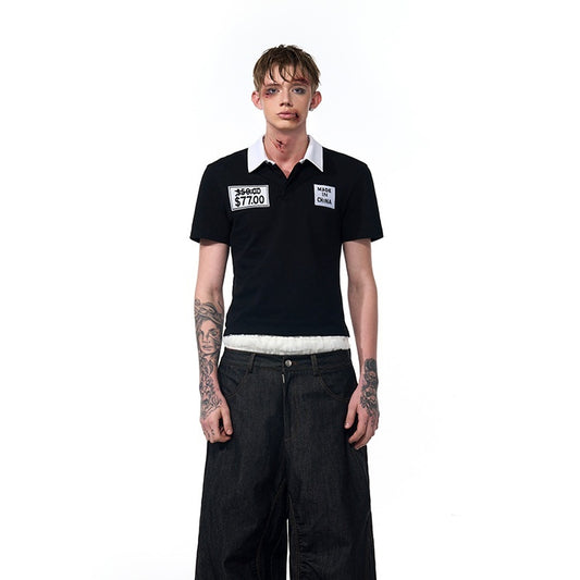 Slim Fit Men's Summer Embroidery Hat Short Sleeve