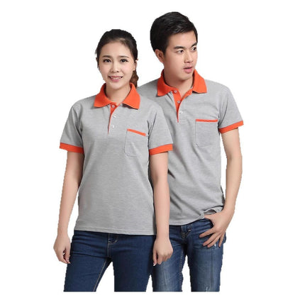 Summer Pocket Color Matching Collar Polo Shirt