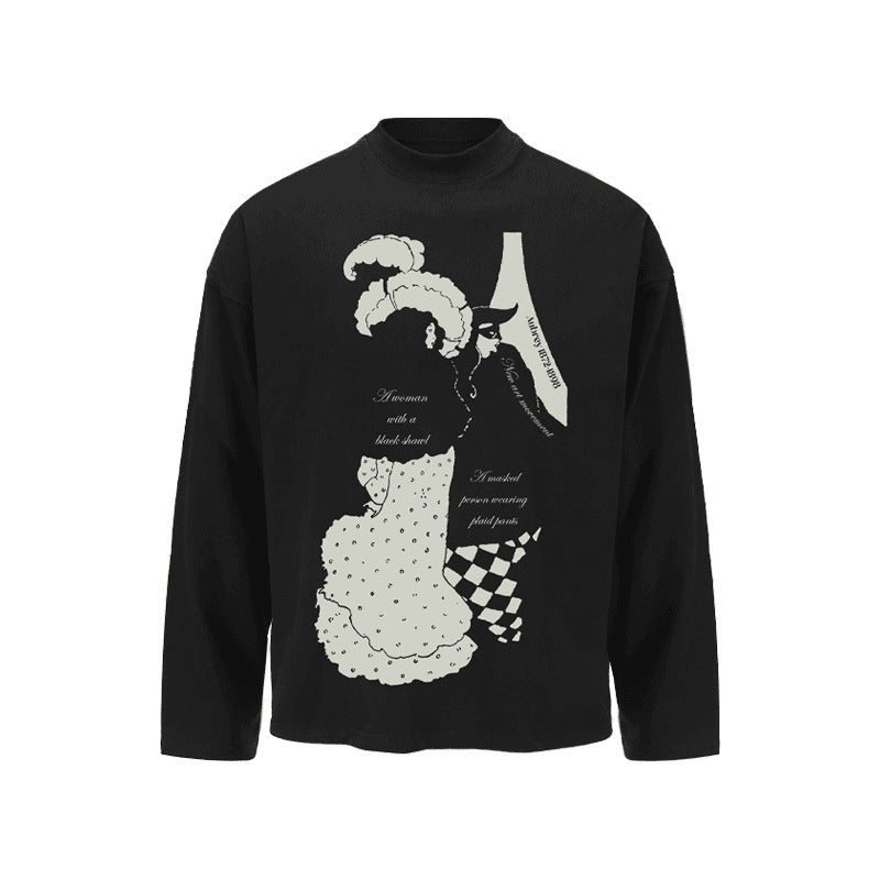 Spring And Autumn Pure Cotton Men And Women Loose Casual Top Long Sleeve