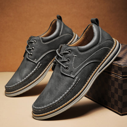 Men's Casual Leather Shoes Genuine Leather Plus Size Breathable Trendy Shoes Casual Leather Shoes