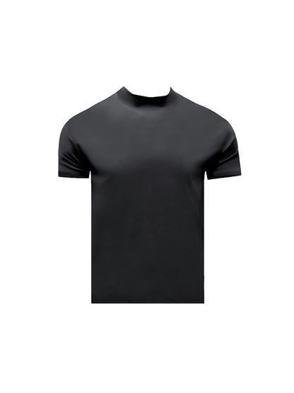 Summer Shoulder Half Turtleneck Cuff Short Sleeve