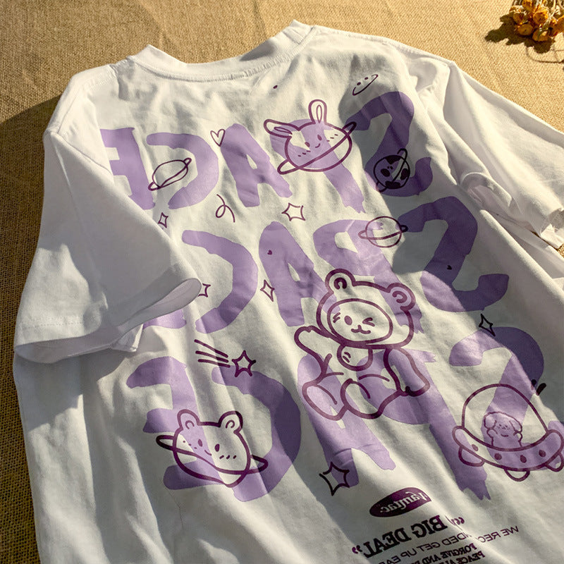 New Letter Print Short-sleeved T-shirt