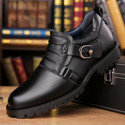 Low-top Versatile Retro Motorcycle Platform Round Toe Holder Men's Shoes