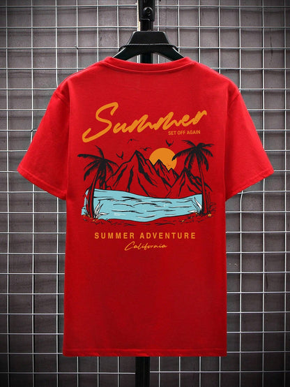 Summer Departure Adventure California Men's T-shirt Cotton Loose