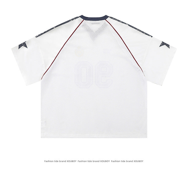 Graffiti Star Badge-style Loose Short-sleeved T-shirt For Men