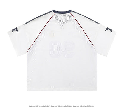 Graffiti Star Badge-style Loose Short-sleeved T-shirt For Men