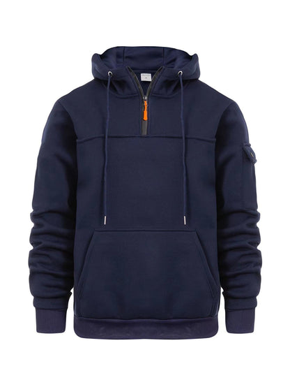 Men's Loose Sweater Half Zipper Hooded Sweatshirt