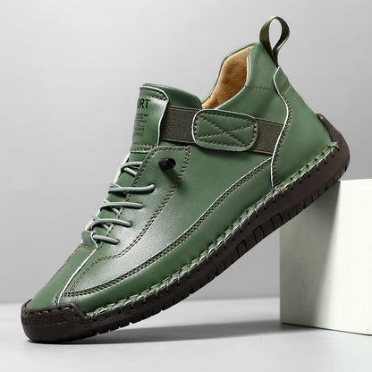 FallWinter Hot-selling Foreign Trade Cross-border Plus Size Men's Mid-Top Martin Boots Outdoor Casual Shoes Tooling Stitching Men's Shoes