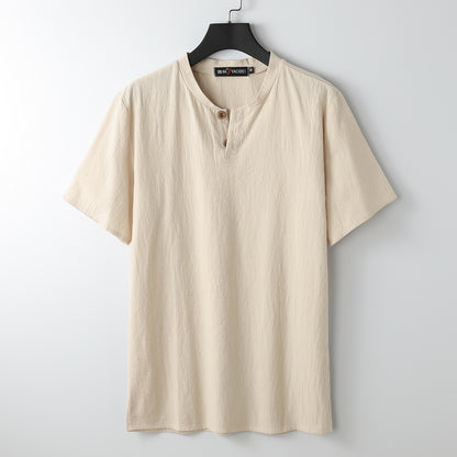 Summer Loose Linen V-neck Short Sleeve