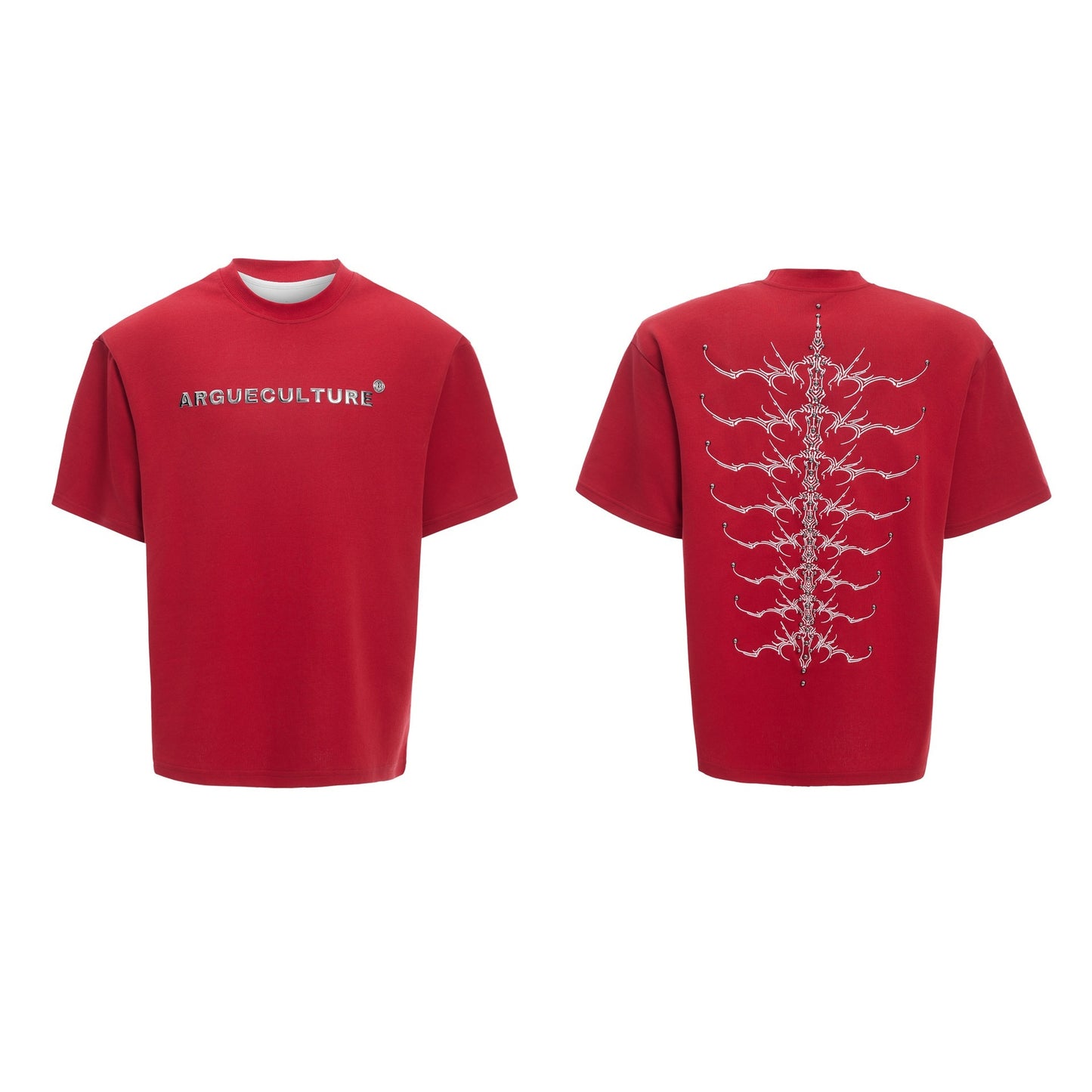 Snake Pupil Backbone Heavy Rivet Backbone Embroidered Short Sleeve Men