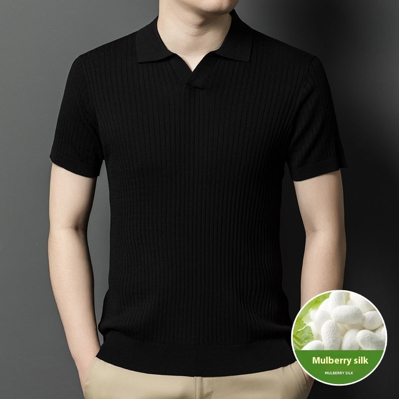 Men's Short Sleeved Lapel Casual Top