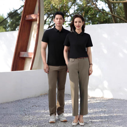 Male Solid Color Lapel Polo Shirt Lapel
