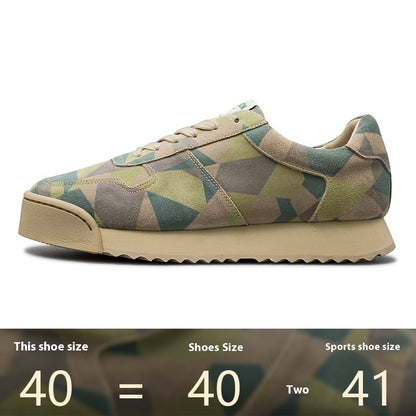 Handmade First Layer Cowhide German Training Shoes Genuine Leather Men's Casual Shoes