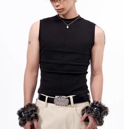 Slim-fit Stretch Waistcoat V-neck Sleeveless T-shirt