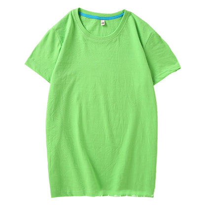 Children's T Combed Cotton Blank Solid Color Loose Round Neck Short Sleeve