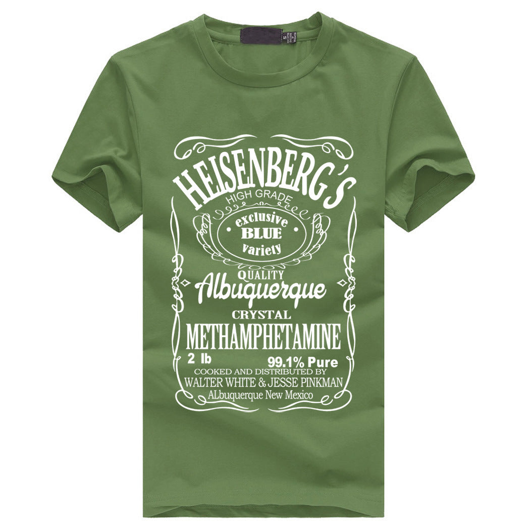 Letter Print Men's Crew Neck T-Shirt