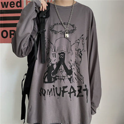 Retro Hip Hop Style Bottoming Shirt Trendy Handsome High Street Spring And Autumn Tops