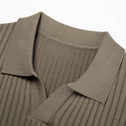 Men's Short Sleeved Lapel Casual Top