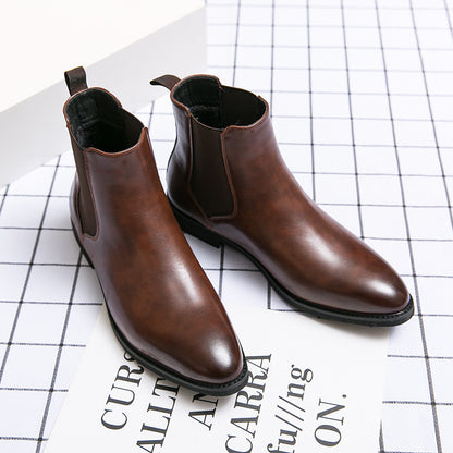 Autumn And Winter Fleece-lined Men's Plus Size Fashion Short Boots