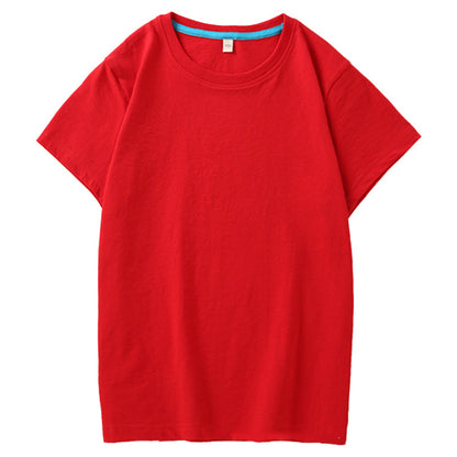 Children's T Combed Cotton Blank Solid Color Loose Round Neck Short Sleeve