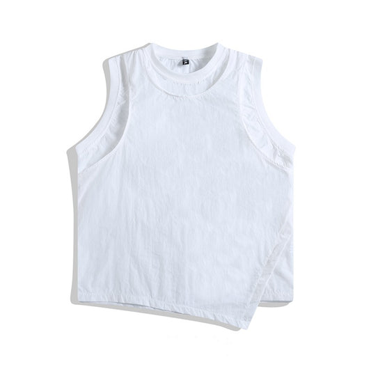 Fake Two-piece Ice Silk Quick-drying Vest Workout Sleeveless T-shirt