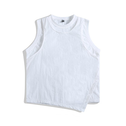 Fake Two-piece Ice Silk Quick-drying Vest Workout Sleeveless T-shirt
