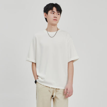 Drape Knit T-shirt Men's Loose Casual