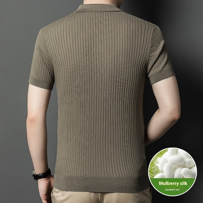 Men's Short Sleeved Lapel Casual Top