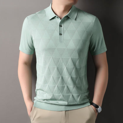 Short Sleeve T-shirt Men's Thin Ice Silk Quick-drying Knitted Short Sleeve