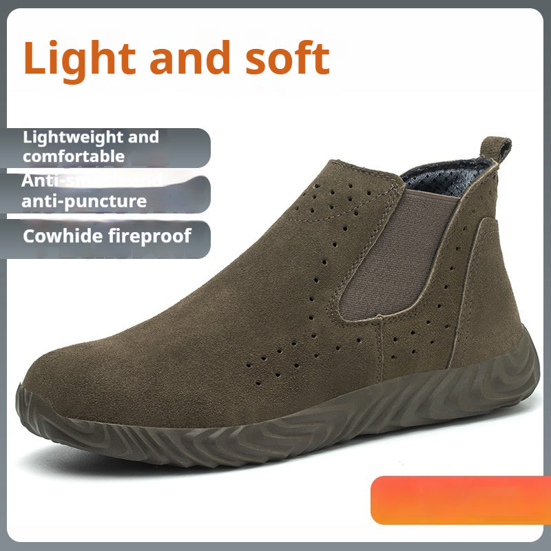 Men's Safety Shoes With Steel Toe Caps For Anti Smashing And Anti Piercing