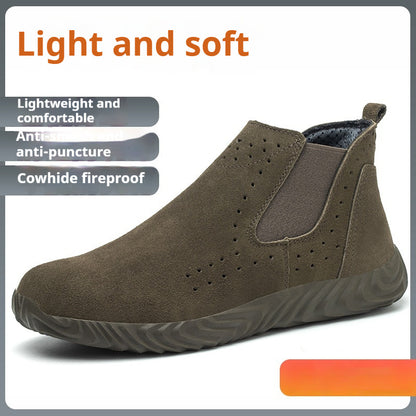 Men's Safety Shoes With Steel Toe Caps For Anti Smashing And Anti Piercing